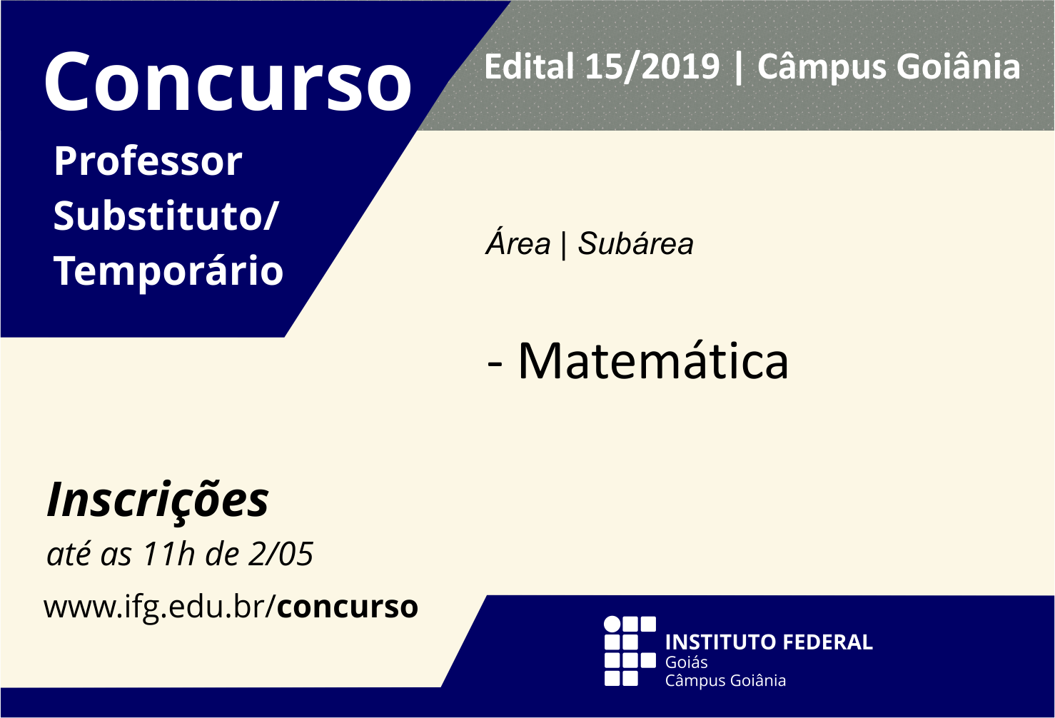 Post Selecao simplificada professor substituto matematica